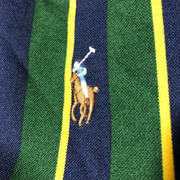 Polo Ralph Lauren mens XL classic fit green blue gold striped Oxford button up - Picture 4 of 10